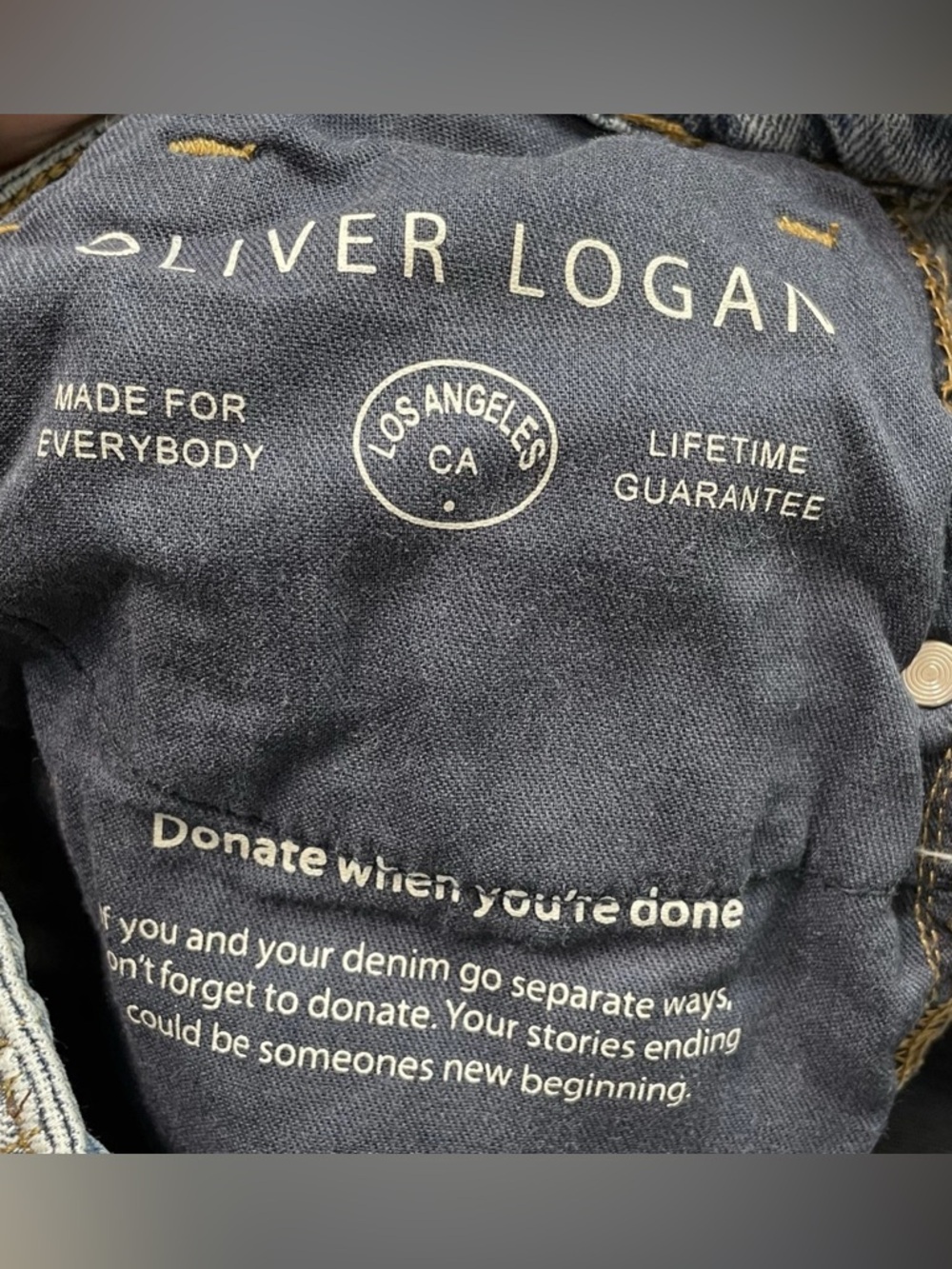 Oliver Logan Aberdeen Wide Leg Crop Jeans Womens Size 30 Blue High Rise Raw Hem - Picture 9 of 14